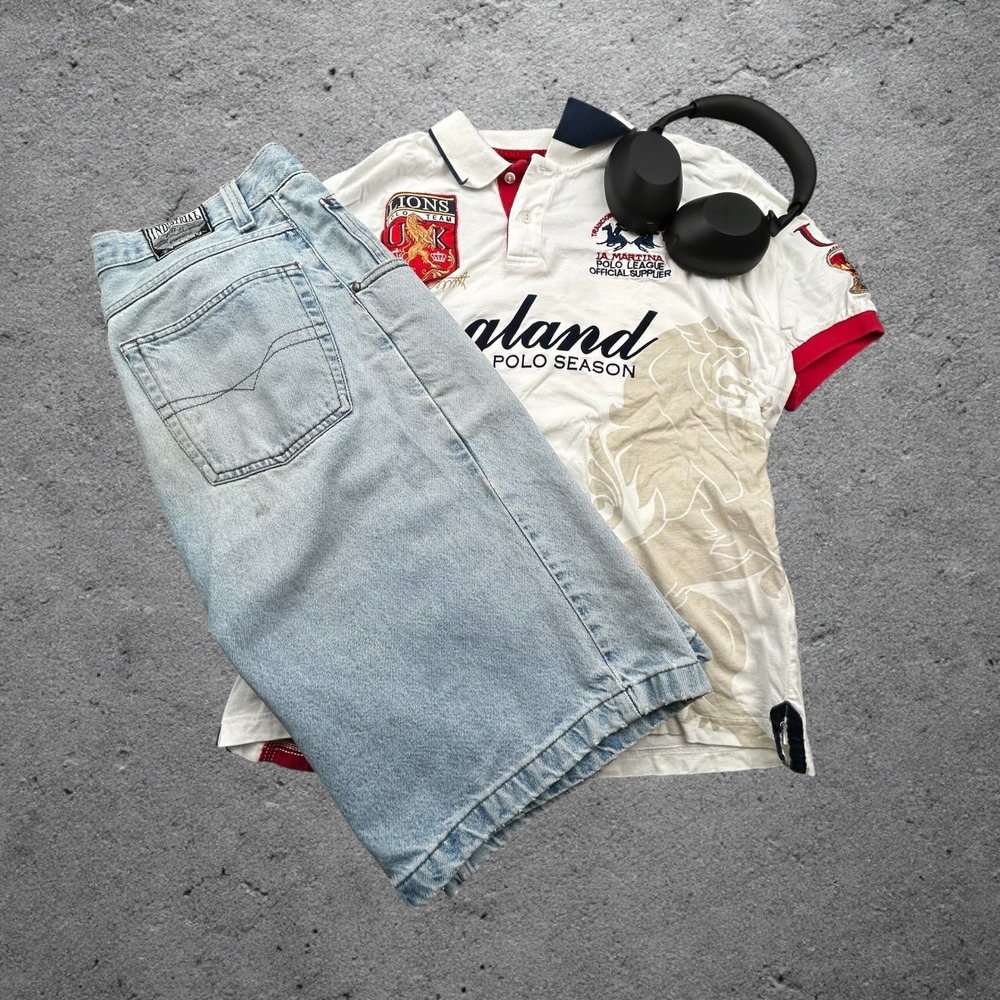 La Martina England Polo Season Shirt Mens Large White Y2K Embroidered Lions UK